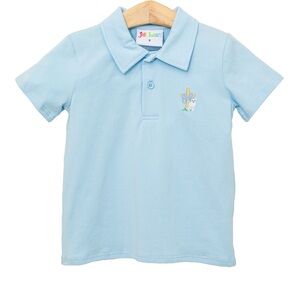 Jelly Beans Light Blue Polo Shirt with Cactus Embroidery